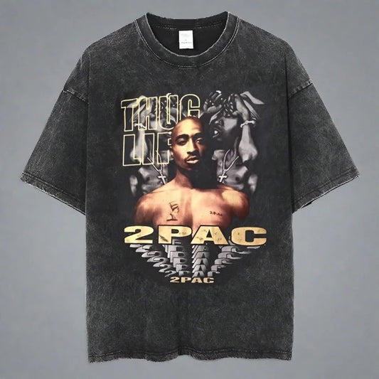 2Pac "Thug Life" Acid Wash Tee