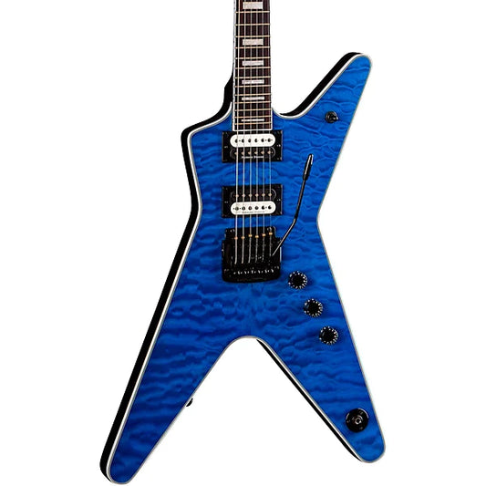 Dimebag Darrell - Washburn 24 Quilted Top Electric Guitar - Trans Blue